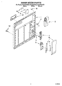 INNER DOOR Diagram and Parts List for DU850SWKQ0  Whirlpool Dishwasher