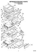 REFRIGERATOR SHELF PARTS Diagram and Parts List for BRS70WRANA00  Whirlpool Refrigerator