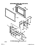 MICROWAVE DOOR AND LATCH Diagram and Parts List for KEMI300VBL5  KitchenAid Microwave Oven Combo