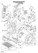 BULKHEAD Diagram and Parts List for LGB6400KQ0  Whirlpool Dryer