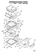 REFRIGERATOR SHELF PARTS Diagram and Parts List for KSRX25FSST01  KitchenAid Refrigerator