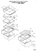 REFRIGERATOR SHELF Diagram and Parts List for RS25AWXEN01  Roper Refrigerator