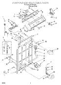 CONTROLS AND REAR PANEL Diagram and Parts List for 3LSC8255EQ1  Whirlpool Washer