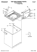 TOP AND CABINET PARTS Diagram and Parts List for TAWS850PQ0  Estate Washer