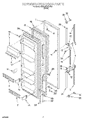 REFRIGERATOR DOOR Diagram and Parts List for 6ED22ZRXDW00  Whirlpool Refrigerator