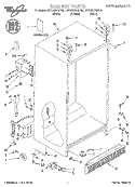 CABINET, LITERATURE Diagram and Parts List for 3VED29DQFW01  Whirlpool Refrigerator