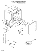 TUB AND FRAME PARTS Diagram and Parts List for IUD8000RQ0  Whirlpool Dishwasher