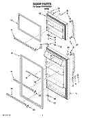 DOOR PARTS Diagram and Parts List for ET5WSEXSQ01  Whirlpool Refrigerator
