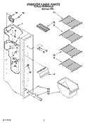 FREEZER LINER PARTS Diagram and Parts List for 6ED2FHKXRL06  Whirlpool Refrigerator