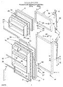 DOOR Diagram and Parts List for RT14WKXFW00  Roper Refrigerator