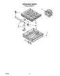 DISHRACK Diagram and Parts List for DU5200XW1  Whirlpool Dishwasher