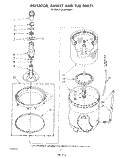 AGITATOR, BASKET AND TUB Diagram and Parts List for LA7681XSW1  Whirlpool Washer