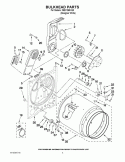 BULKHEAD PARTS Diagram and Parts List for CED126SXQ0  Whirlpool Dryer