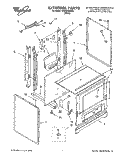 EXTERNAL Diagram and Parts List for SF330PEWW8  Whirlpool Range