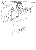 FRAME AND CONSOLE Diagram and Parts List for DU8750XY1  Whirlpool Dishwasher