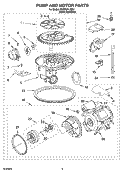 PUMP AND MOTOR PARTS Diagram and Parts List for KUDK01ILBS2  KitchenAid Dishwasher