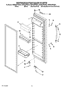 REFRIGERATOR DOOR PARTS Diagram and Parts List for KSRS25FTSS01  KitchenAid Refrigerator