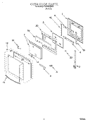 OVEN DOOR Diagram and Parts List for RS675PXEB0  Whirlpool Range