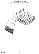 LOWER RACK PARTS, OPTIONAL PARTS (NOT INCLUDED) Diagram and Parts List for KUDK03FTWH2  KitchenAid Dishwasher