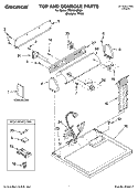 TOP AND CONSOLE PARTS Diagram and Parts List for TEDX640PQ0  Estate Dryer