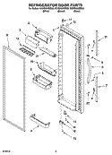 REFRIGERATOR DOOR PARTS Diagram and Parts List for GD2SHAXMQ00  Whirlpool Refrigerator