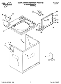 TOP AND CABINET PARTS Diagram and Parts List for LSQ9560PW3  Whirlpool Washer
