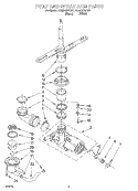 PUMP AND SPRAYARM Diagram and Parts List for DU850DWGQ1  Whirlpool Dishwasher