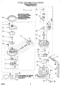 PUMP AND MOTOR Diagram and Parts List for DU900PCDQ3  Whirlpool Dishwasher