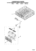 LOWER RACK PARTS, OPTIONAL PARTS (NOT INCLUDED) Diagram and Parts List for DU1100XTPB6  Whirlpool Dishwasher