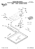 COOKTOP PARTS, OPTIONAL PARTS Diagram and Parts List for GJC3634RB00  Whirlpool Cooktop