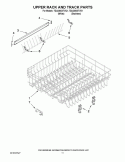 UPPER RACK AND TRACK PARTS Diagram and Parts List for 7GU2300XTVQ1  Whirlpool Dishwasher