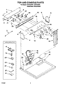 TOP AND CONSOLE PARTS Diagram and Parts List for LEN2000PG1  Whirlpool Dryer