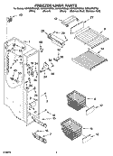 FREEZER LINER PARTS Diagram and Parts List for KSRI25FNSS00  KitchenAid Refrigerator