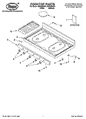 COOKTOP PARTS Diagram and Parts List for FGP305KV4  Roper Range
