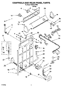 CONTROL AND REAR PANEL PARTS Diagram and Parts List for RAB2121PW0  Roper Washer