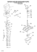 MOTOR AND ICE CONTAINER Diagram and Parts List for KSRG25FKSS01  KitchenAid Refrigerator