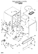 TUB ASSEMBLY, LIT/OPTIONAL Diagram and Parts List for RUD1000DB0  Roper Dishwasher