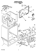LINER PARTS Diagram and Parts List for 5VET0WPKLQ05  Whirlpool Refrigerator