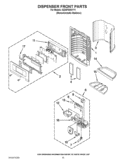 DISPENSER FRONT PARTS Diagram and Parts List for GZ25FSRXYY1  Whirlpool Refrigerator