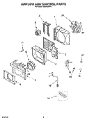 AIRFLOW AND CONTROL PARTS Diagram and Parts List for ACU124PP0  Whirlpool Air Conditioner