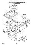 COOKTOP AND MANIFOLD, LIT/OPTIONAL Diagram and Parts List for SF310PEWW2  Whirlpool Range