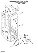 REFRIGERATOR LINER PARTS Diagram and Parts List for TS22AFXKT08  Estate Refrigerator