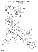 MOTOR AND ICE CONTAINER PARTS Diagram and Parts List for 7ED5FHEXRS00  Whirlpool Refrigerator