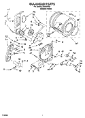 BULKHEAD PARTS, OPTIONAL PARTS (NOT INCLUDED) Diagram and Parts List for LGR5644PQ1  Whirlpool Dryer