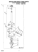 BRAKE AND DRIVE TUBE PARTS Diagram and Parts List for 7MLSQ9659PG1  Whirlpool Washer