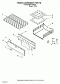 OVEN & BROILER PARTS Diagram and Parts List for WFG110AVQ0  Whirlpool Range