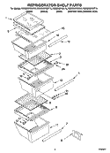 REFRIGERATOR SHELF PARTS Diagram and Parts List for KSRD25FKSS15  KitchenAid Refrigerator