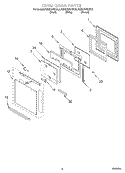 OVEN DOOR Diagram and Parts List for KEMC308HWH2  KitchenAid Microwave Oven Combo