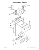 DOOR PANEL PARTS Diagram and Parts List for KUDE48FXSP5  KitchenAid Dishwasher