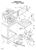 LINER Diagram and Parts List for RT21LMXKT01  Roper Refrigerator
